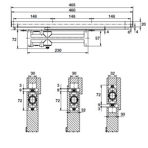 Thiết bị đóng cửa lắp âm Hafele 931.47.039