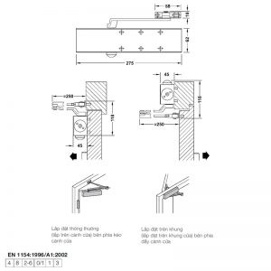 Thiết bị đóng cửa tự động Hafele 931.84.239