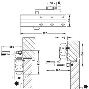 Thiết bị đóng cửa tự động Hafele 931.84.629