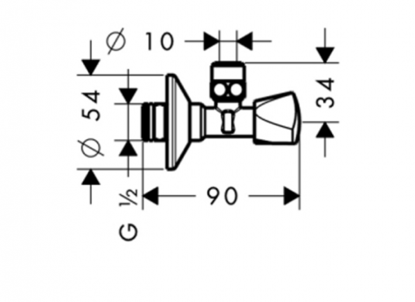 Van góc cho bồn cầu G1/2 Hafele 589.29.994