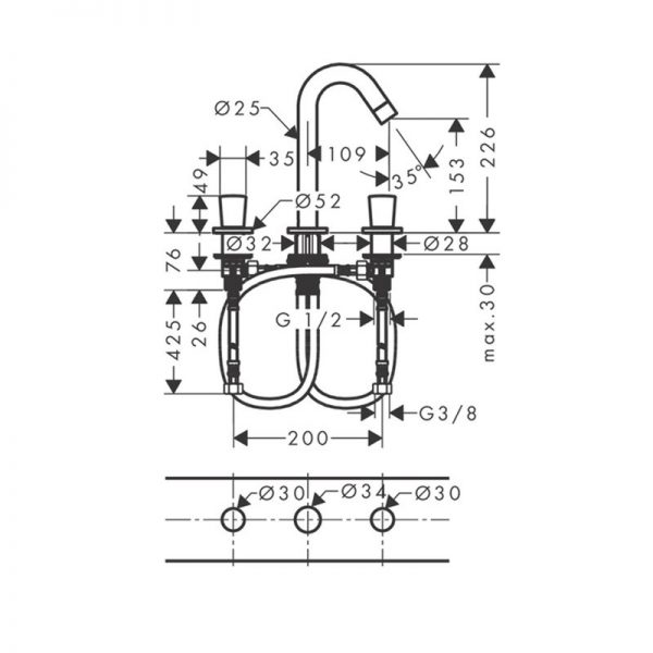 Vòi rửa bát LOGIS 150 Hafele 589.52.413