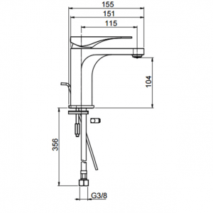 Vòi rửa mặt ANISTA 100 Hafele 589.02.150