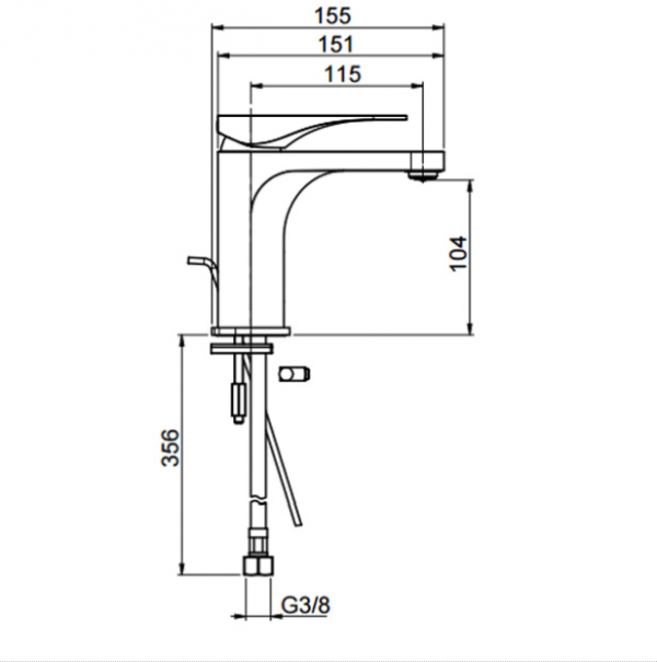 Vòi rửa mặt ANISTA 100 Hafele 589.02.150