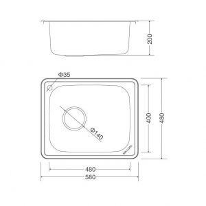 Bản vẽ Chậu rửa bát Malloca MS 1023