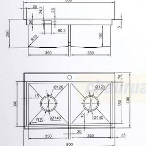 Chậu rửa bát Inox Luxta LC8049-5.0