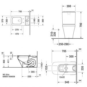 Bồn cầu 2 khối DURASTYLE Hafele 588.45.442