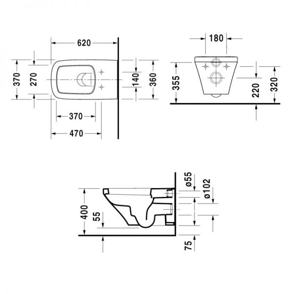 Bồn cầu treo tường DURASTYLE Hafele 588.45.440