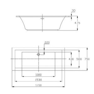 Bồn tắm âm Hafele 588.55.600