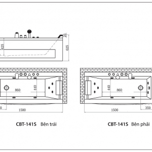 Bồn tắm âm massage CLARA CBT-141S