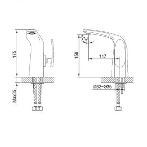 Vòi chậu nóng lạnh CLARA CF-45351B