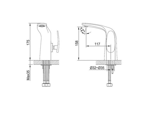 Vòi chậu nóng lạnh CLARA CF-45351B