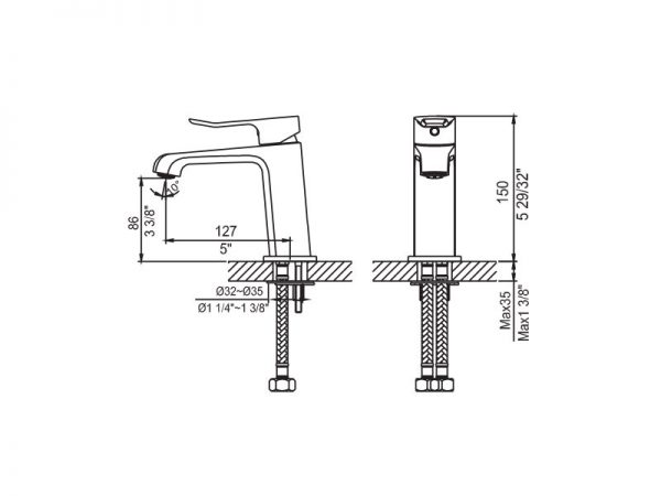 Vòi chậu nóng lạnh CLARA CF-84351