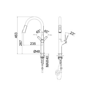 Vòi rửa rút dây CLARA CF-74354