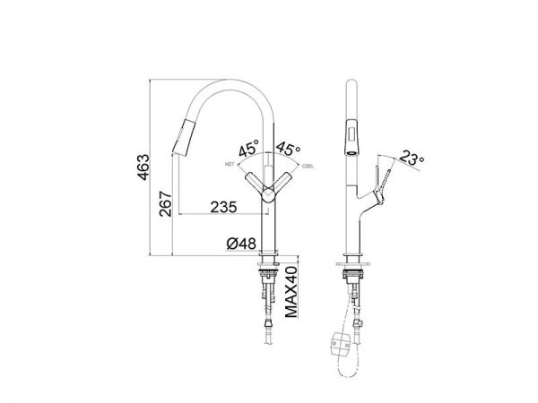 Vòi rửa rút dây CLARA CF-74354