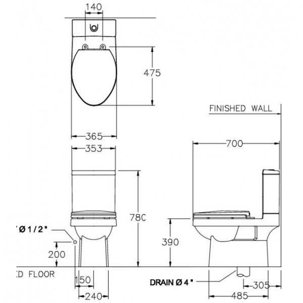 Bồn cầu hai khối COTTO C1182