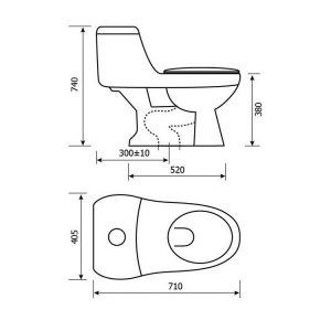 Bồn cầu 1 khối Hảo Cảnh 1002