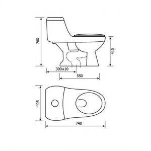 Bồn cầu 1 khối Hảo Cảnh 1017