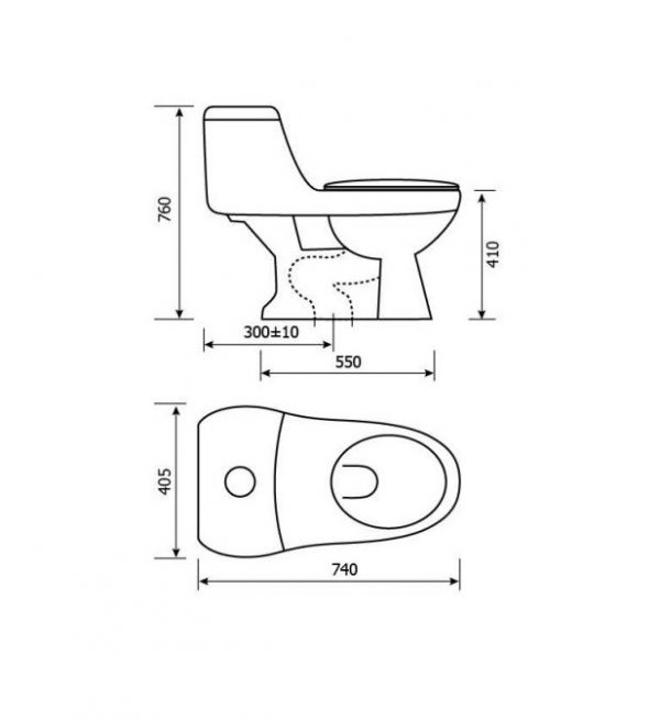 Bồn cầu 1 khối Hảo Cảnh 1017