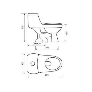 Bồn cầu 1 khối Hảo Cảnh 1018