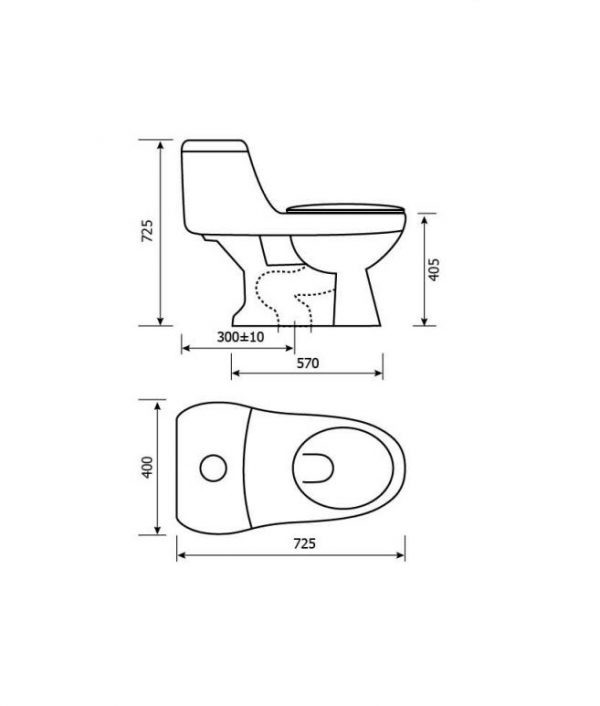 Bồn cầu 1 khối Hảo Cảnh 1018