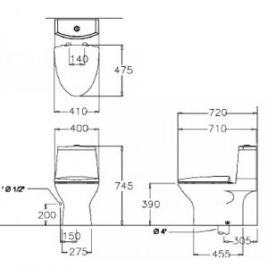 Bồn cầu hai khối COTTO C12377