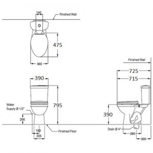 Bồn cầu một khối COTTO C1331VN