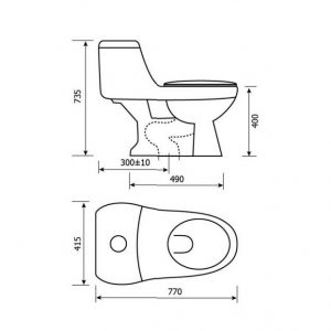 Bồn cầu nắp rửa cơ Hảo Cảnh 1005