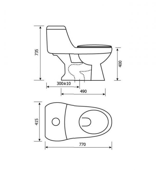 Bồn cầu nắp rửa cơ Hảo Cảnh 1005