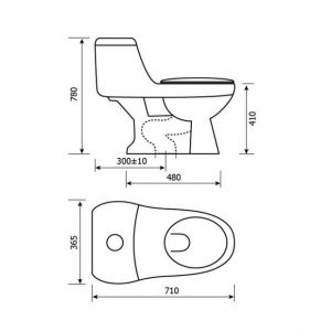 Bồn cầu nắp rửa cơ Hảo Cảnh 1016