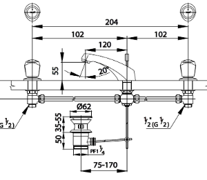 Vòi rửa mặt lavabo COTTO CT271C11