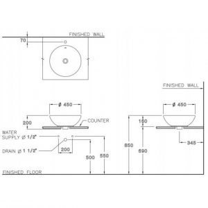 Chậu rửa mặt COTTO C0015