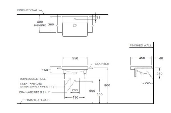 Chậu rửa mặt COTTO C022607