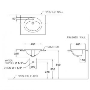 Chậu rửa mặt dương vành COTTO C029