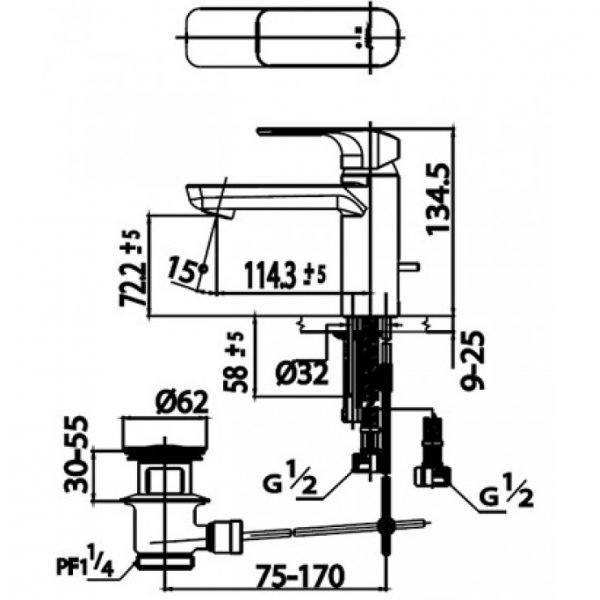 Vòi rửa mặt lavabo COTTO CT2123A#BL