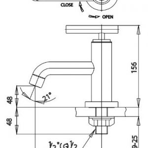 Bản vẽ Vòi rửa mặt lavabo COTTO CT104C20HM