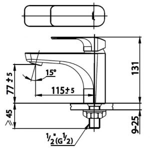 Bản vẽ Vòi rửa mặt lavabo lạnh COTTO CT1132A