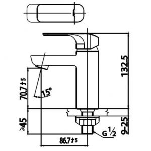 Bản vẽ Vòi rửa mặt lavabo lạnh COTTO CT1141AHM