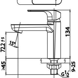 Bản vẽ Vòi rửa mặt lavabo lạnh COTTO CT1142A