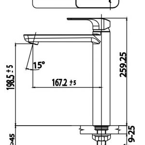 Bản vẽ Vòi rửa mặt lavabo COTTO CT1143AY