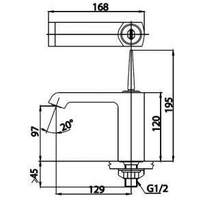 Bản vẽ Vòi rửa mặt lavabo COTTO CT1181J