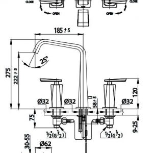 Bản vẽ Vòi rửa mặt lavabo COTTO CT2120C31