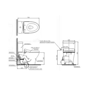 Bản vẽ bồn cầu TOTO CS769CDRW12