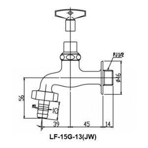 Bản vẽ lắp đặt vòi chậu nước lạnh Inax LF-15G-13(JW)