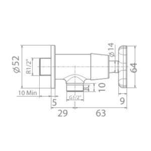 Bản vẽ sắp đặt sen vòi American Standard WF-T704