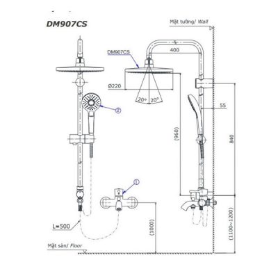 Bản vẽ sen cây TOTO nội địa nhật TMC95ECR