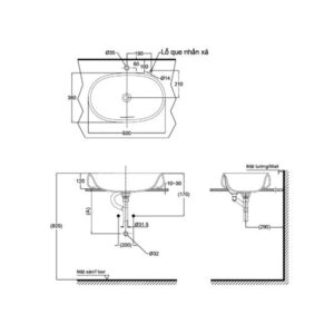 Bản vẽ chậu rửa đặt bàn TOTO PJS05WE#MW