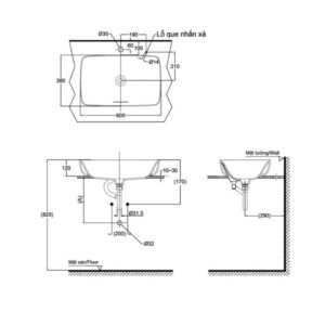 Bản vẽ chậu rửa đặt bàn TOTO PJS06WE#GW