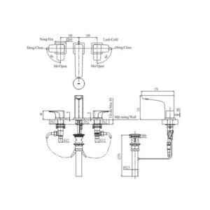 Bản vẽ vòi chậu lavabo TOTO TLG07201B