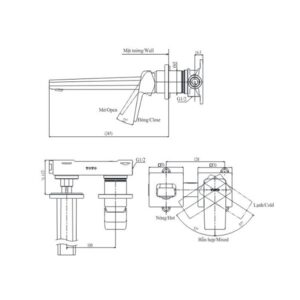 Bản vẽ vòi chậu lavabo TOTO TLG10308B