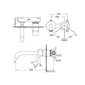 Bản vẽ vòi chậu lavabo TOTO TLG11308BA